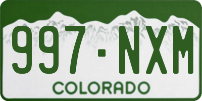 CO license plate 997NXM