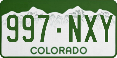 CO license plate 997NXY