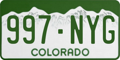 CO license plate 997NYG