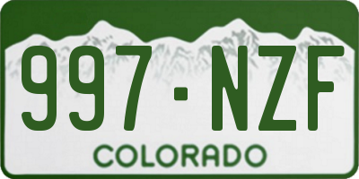 CO license plate 997NZF