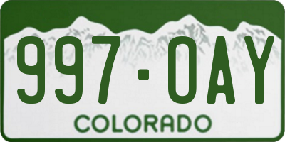 CO license plate 997OAY