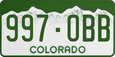 CO license plate 997OBB