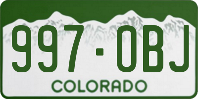 CO license plate 997OBJ