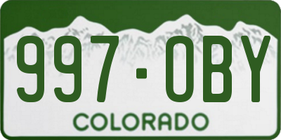 CO license plate 997OBY