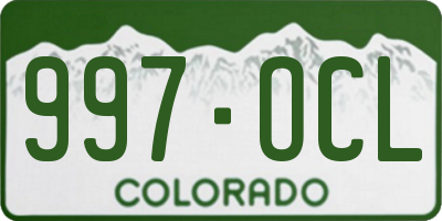 CO license plate 997OCL