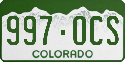 CO license plate 997OCS