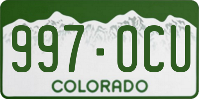 CO license plate 997OCU