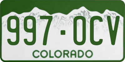 CO license plate 997OCV