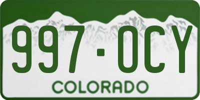 CO license plate 997OCY