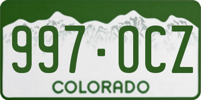 CO license plate 997OCZ