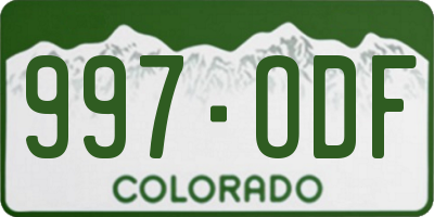 CO license plate 997ODF