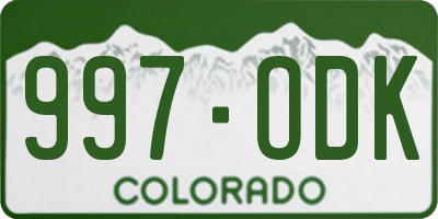 CO license plate 997ODK