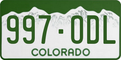 CO license plate 997ODL