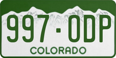 CO license plate 997ODP