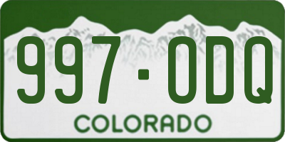 CO license plate 997ODQ