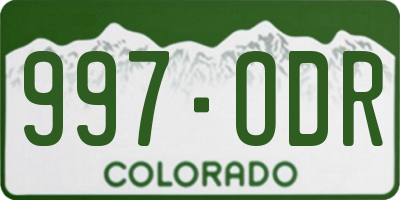 CO license plate 997ODR