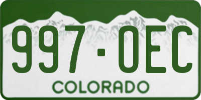 CO license plate 997OEC