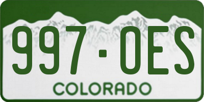CO license plate 997OES