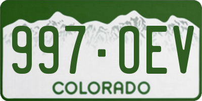CO license plate 997OEV