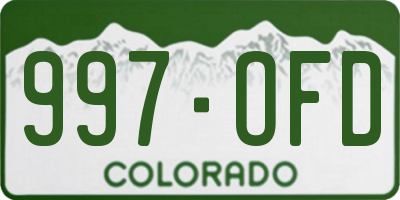 CO license plate 997OFD
