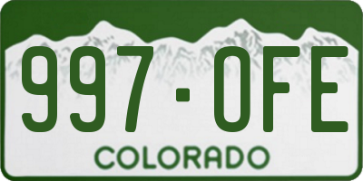CO license plate 997OFE