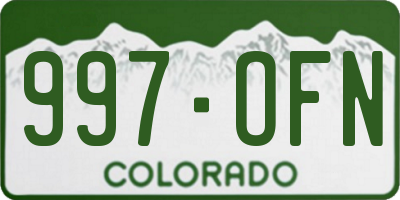 CO license plate 997OFN