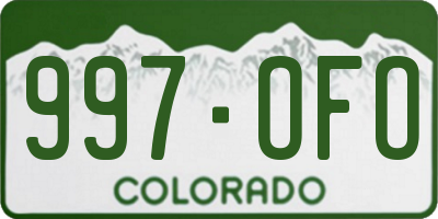 CO license plate 997OFO