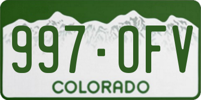 CO license plate 997OFV