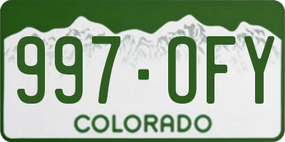 CO license plate 997OFY