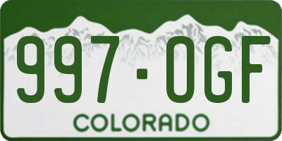CO license plate 997OGF