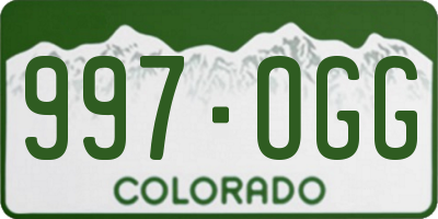 CO license plate 997OGG