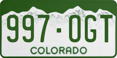 CO license plate 997OGT