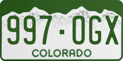 CO license plate 997OGX