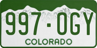 CO license plate 997OGY
