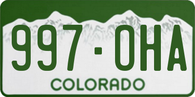 CO license plate 997OHA