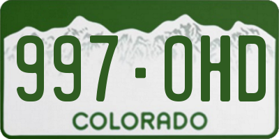 CO license plate 997OHD