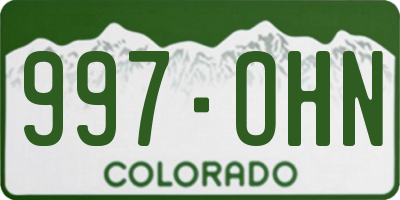 CO license plate 997OHN