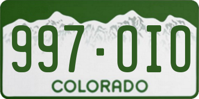 CO license plate 997OIO
