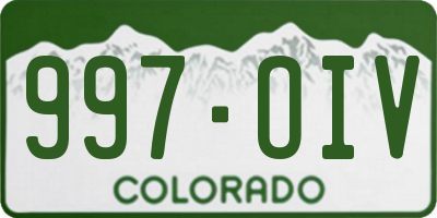 CO license plate 997OIV
