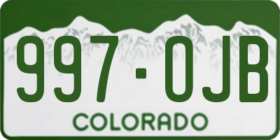 CO license plate 997OJB
