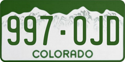 CO license plate 997OJD