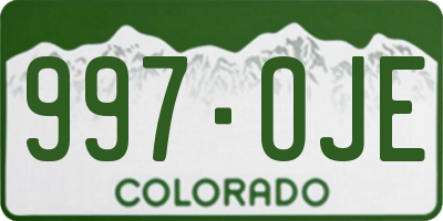 CO license plate 997OJE