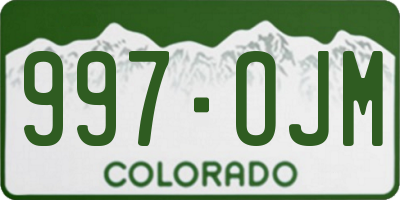 CO license plate 997OJM
