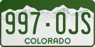 CO license plate 997OJS