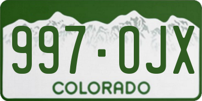 CO license plate 997OJX