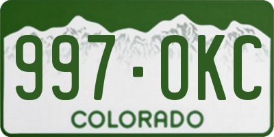 CO license plate 997OKC