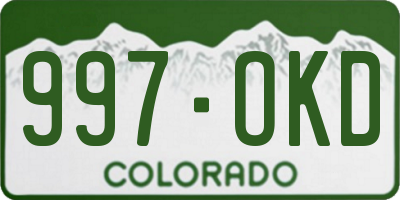 CO license plate 997OKD