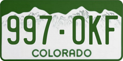 CO license plate 997OKF