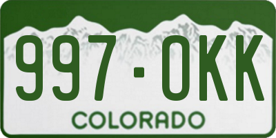 CO license plate 997OKK