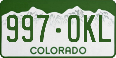CO license plate 997OKL